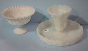 Two Pieces of Milk Glass