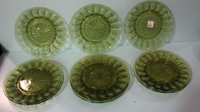 Set of 10 Green Glass Plates