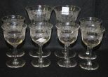 Set of Eight Elegant Glass Stemware