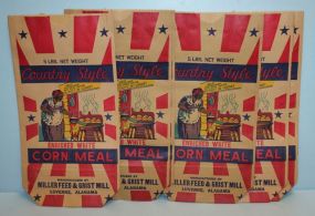 Six Vintage 5lb. Bags of Cornmeal