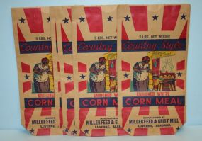 Six Vintage 5lb. Bags of Cornmeal