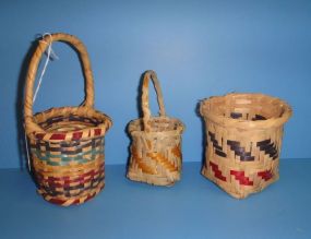 Three Small Choctaw Baskets