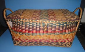 Rare Choctaw Picnic Two Handle Woven Latch Basket