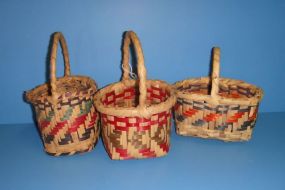 Group of three Small Choctaw Baskets