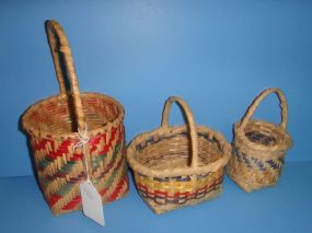 Group of Three Small Choctaw Baskets