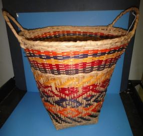 Large Hamper Style Choctaw Basket Double Handle