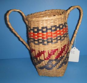 Two Handle Jug Shaped Choctaw Basket