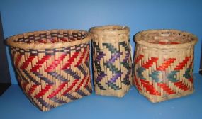 Set of Three (No Handles) Choctaw Baskets