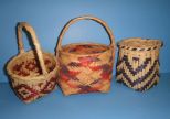 Group of Three Small Choctaw Baskets