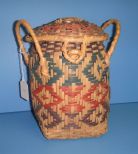 Choctaw Basket with Two Handles and Lid
