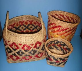 Group of Three Choctaw Baskets