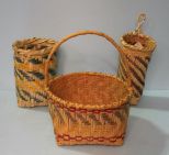 Group of Three Choctaw Baskets