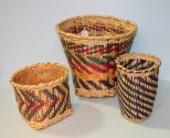 Group of Three Choctaw Baskets