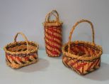 Grouping of three Various Choctaw Baskets