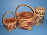 Group of Three Choctaw Baskets