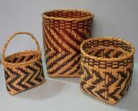 Group of Three Choctaw Baskets