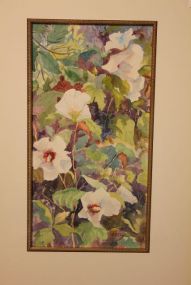 Watercolor of Flowers, signed B.J. Chatham