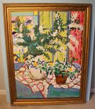 Large Oil Painting of Flower Pots