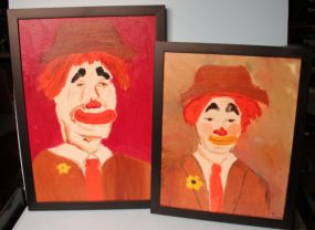 Two Oil Paintings of Clowns