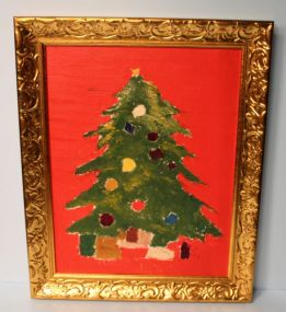 Oil Painting of Christmas Tree