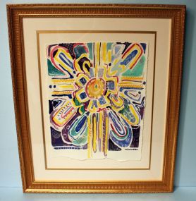 Framed Watercolor of Cross by Mandy Crowson