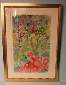 Watercolor of Flowers, signed Baldwin