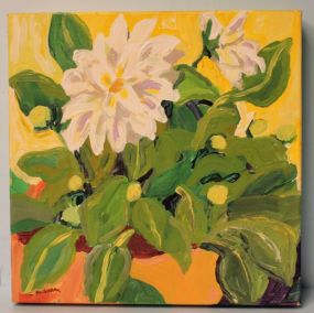 Oil Painting of Flowers, signed Buchanan