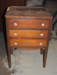 Vintage Oak Stand with Porcelain Knobs