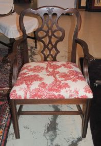 Straight Leg Chinese Chippendale Style Arm Chair