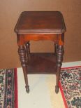 Vintage Walnut Two Tier Stand