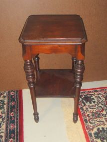 Vintage Walnut Two Tier Stand