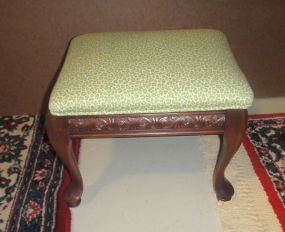 Queen Anne Style Carved Foot Stool