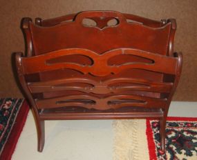 Vintage Mahogany Magazine Rack