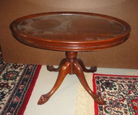 Chippendale Style Coffee Table With Glass Top