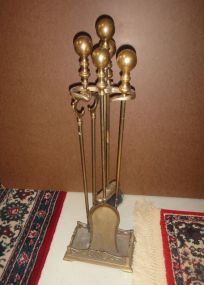 Brass Fire Tools and Stand