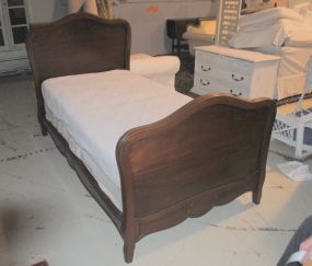 Vintage Walnut French Style Single Rosewood Bed