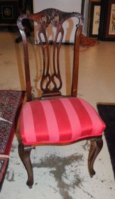 Set of Four Chippendale Style Back, Queen Anne Leg Chairs