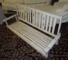 Painted White Porch Swing