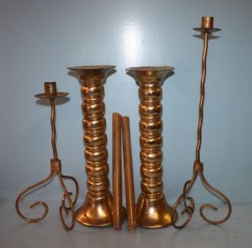 Group of Candles and Candle Holders