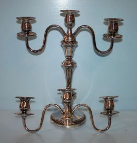 Pair of Three Arm Silverplate Candlesticks by Rogers