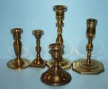 Five Brass Candlesticks