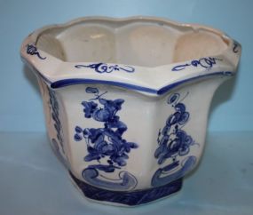 Large Blue and White Porcelain Jardinire