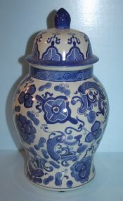 Blue and White Pottery Ginger Jar