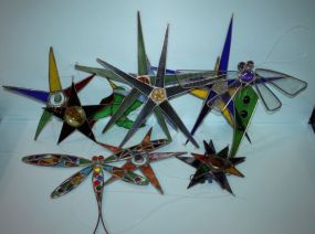 Group of Thirteen Stained Glass Window Pieces