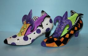 Two Ceramic Halloween Shoes