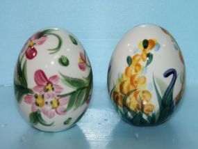Two Hand Painted Gail Pittman Eggs