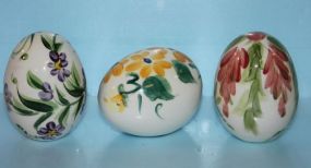 Three Gail Pittman Hand Painted Eggs