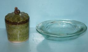Glass Soap Dish and Glass Candle