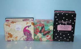 Three Decorative Boxes of Soap
