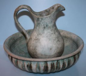 Peters Pottery Bowl and Pitcher Peters Pottery Bowl and Pitcher; bowl 13